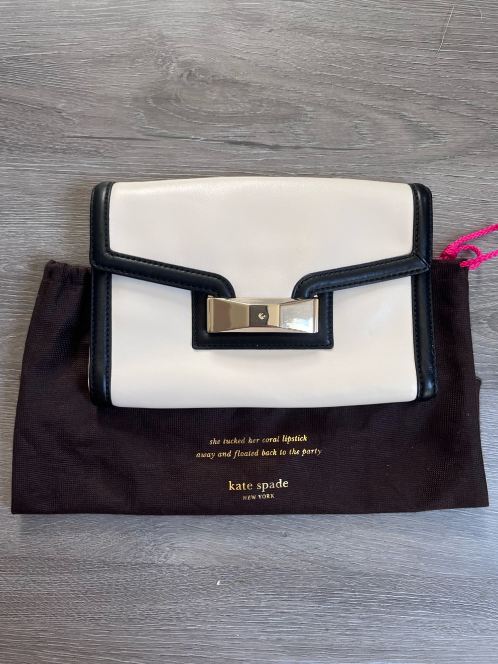 Kate Spade New York Carroll Park Penelope color-block leather clutch